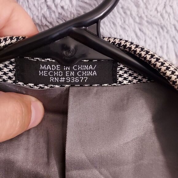 Stafford Blazer Mens 44R Silk Wool Blend Houndstooth Sport Coat Preppy Casual 44 - Picture 7 of 15